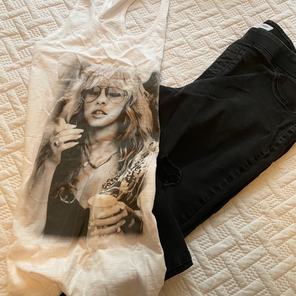 Stevie Nicks Racerback Curved Hem Tank